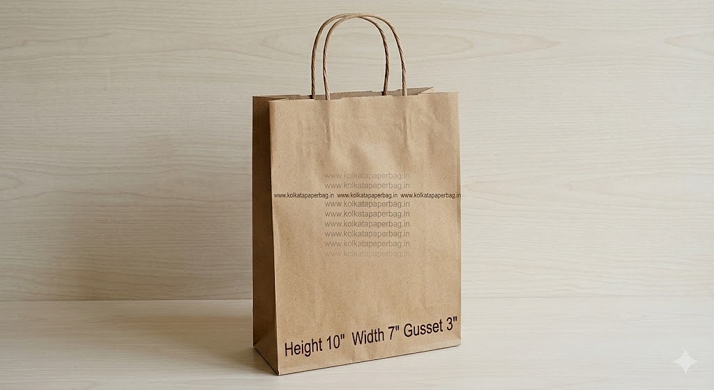 BROWN KRAFT PAPER BAG 140GSM 10/7/3