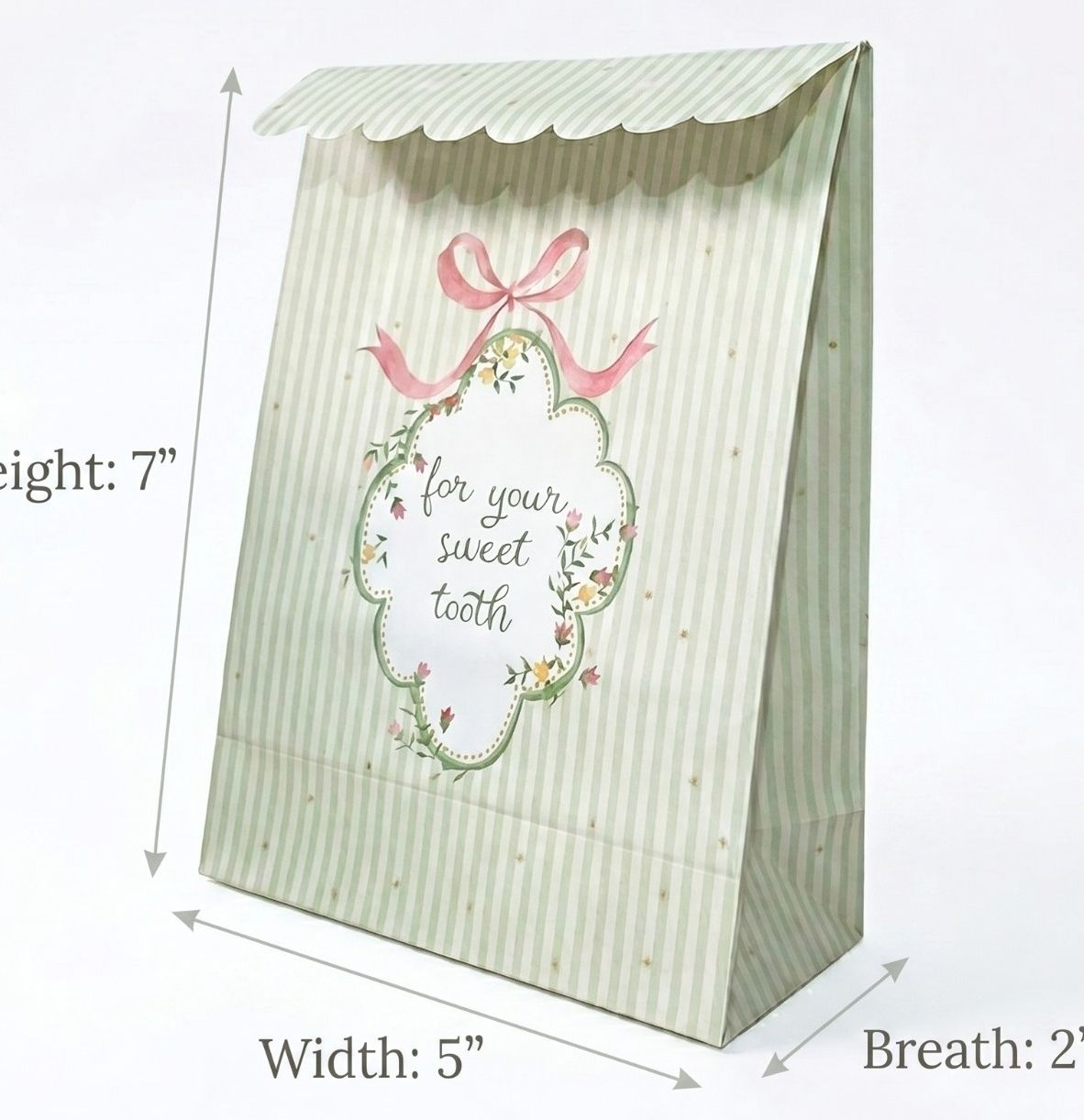  Charming Floral Stripe Treat Bag – pack of 50pcs 
