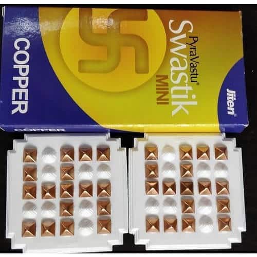 Jiten Swastik Mini - Copper Pair Pyramid For Vastu